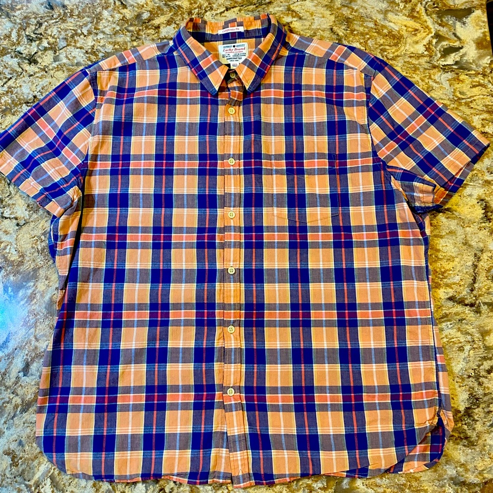 Lucky Brand Men’s Short Sleeve Button Down Shirt